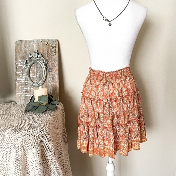 NWT Rachel Zoe Pleated Paisley Floral Print Mini Skirt - Picture 3 of 10